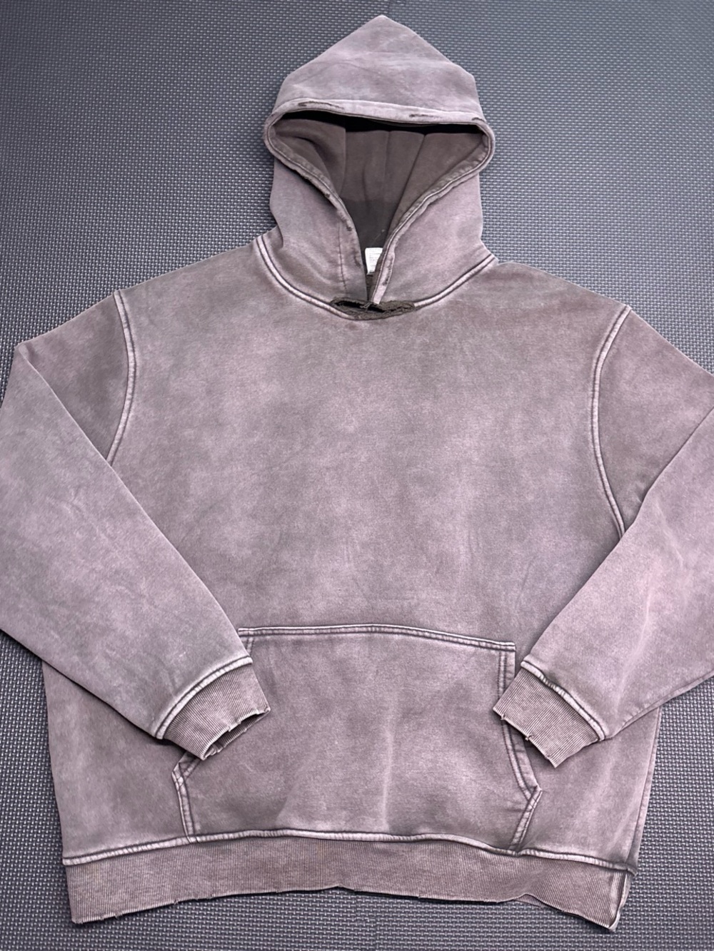 Blank very Sun Faded Hoodie grey Distressed Oversized Heavyweight Men's Large